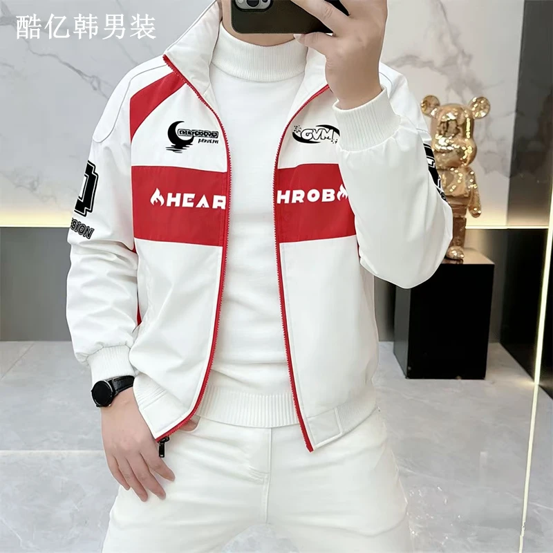 轻奢美式复古反光拼接立领棉衣男女潮牌冬季情侣保暖棉服潮78179