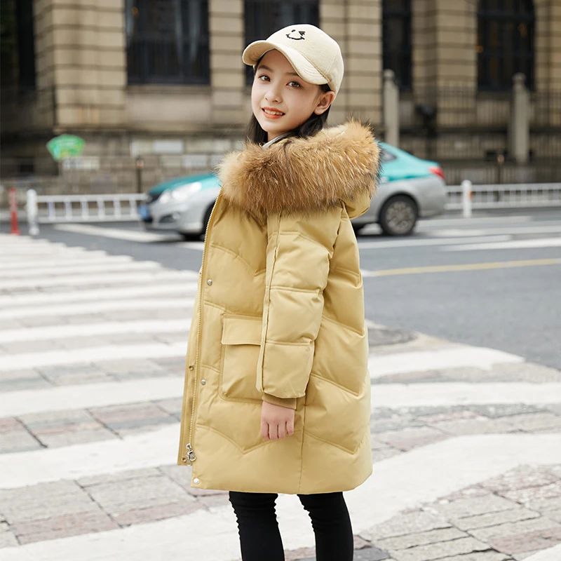 2025新款儿童羽绒服女童中长款中大童韩版加厚公主洋气冬季童装