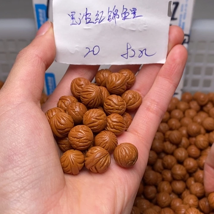 桃核手串12mm左右野生红锦鲤20颗（打孔）