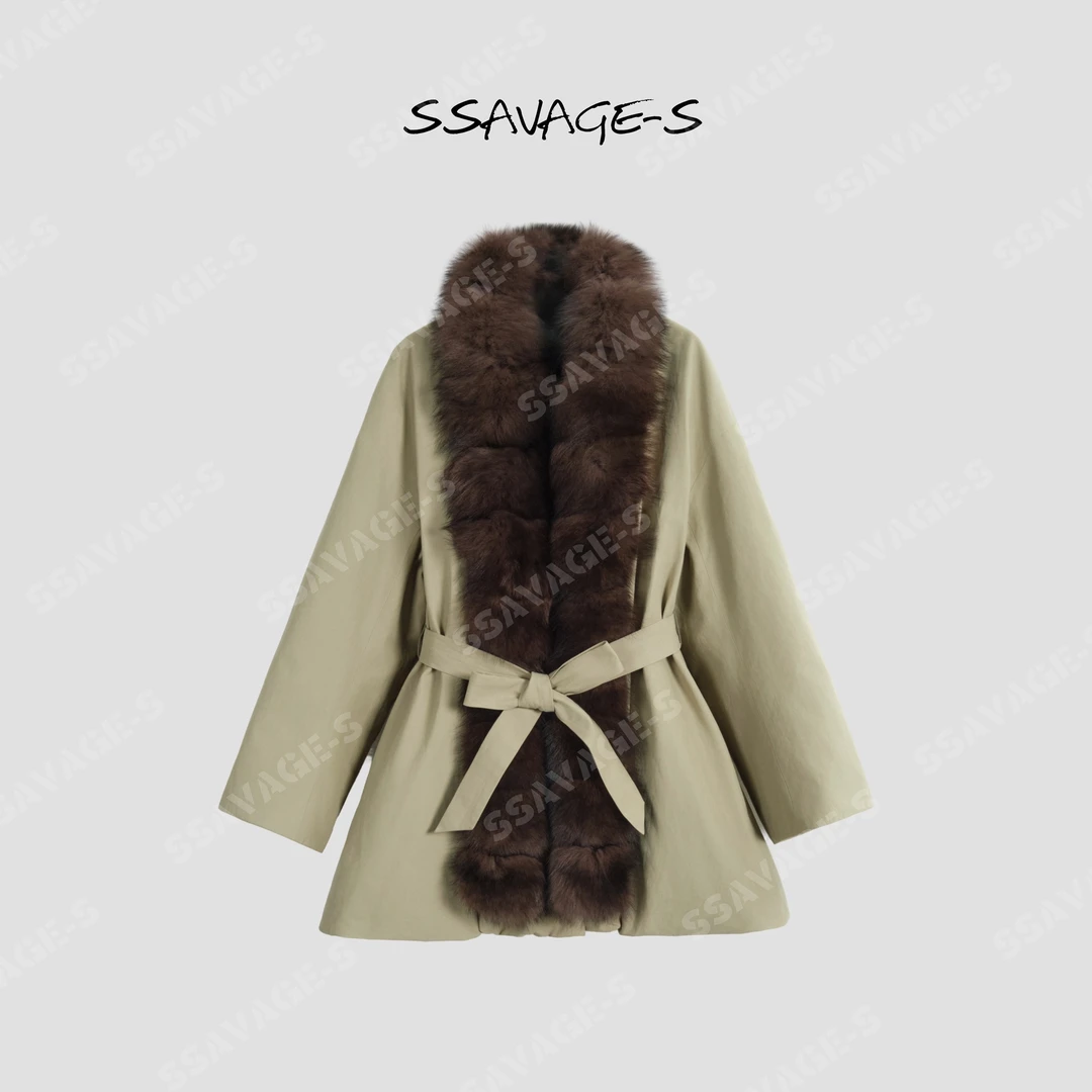 SSAVAGE“阿尔加维”鹅绒服狐狸毛领矜贵羽绒服SS90955