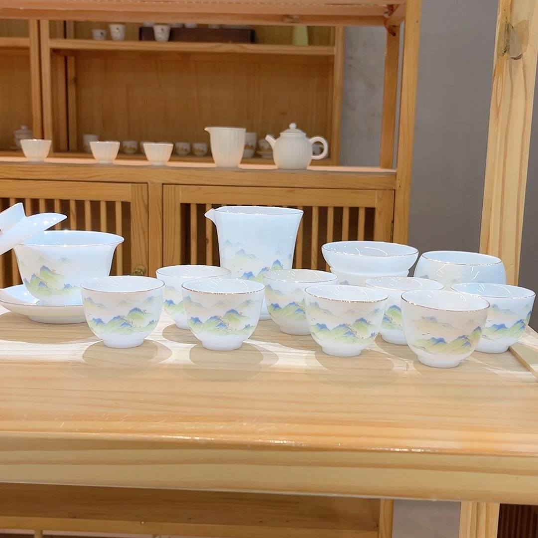 【御瓷斋】冰种玉瓷茶具套装