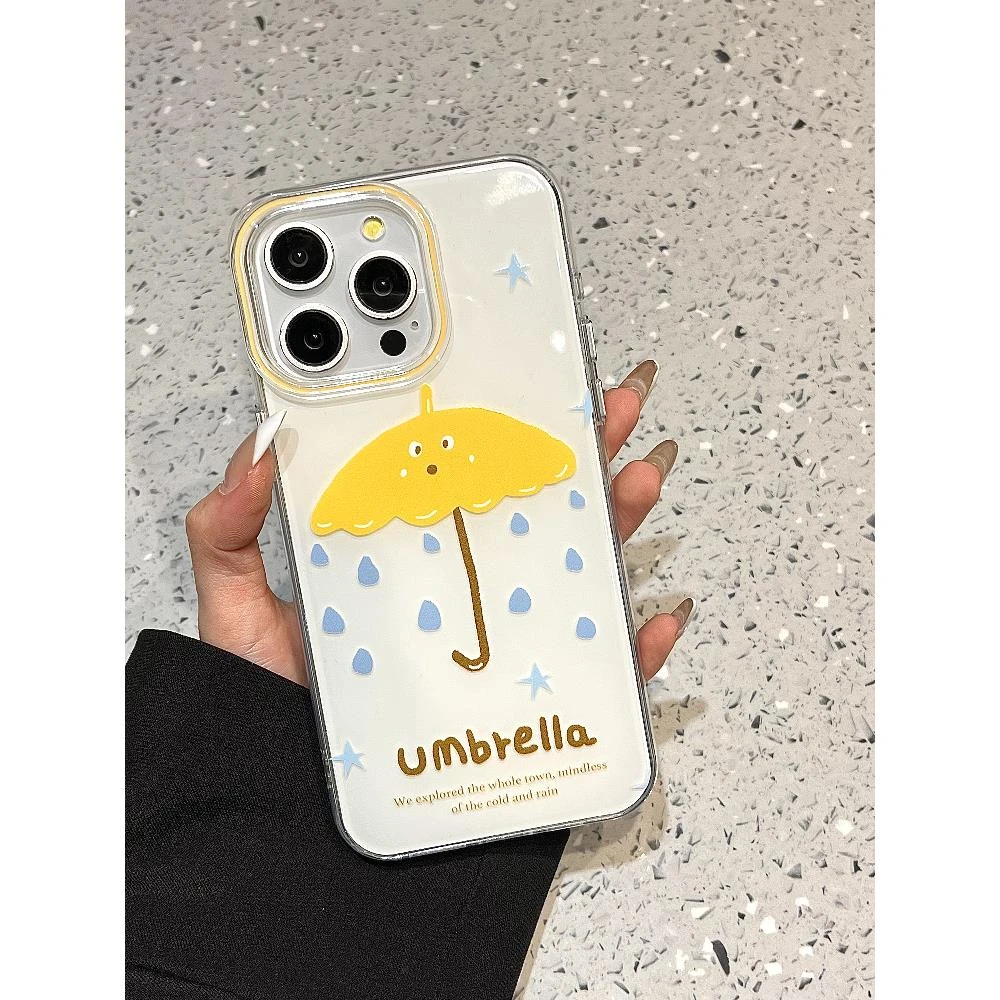 创意雨伞表情适用iphone16手机壳苹果华为vivo小米OPPO荣耀防摔套
