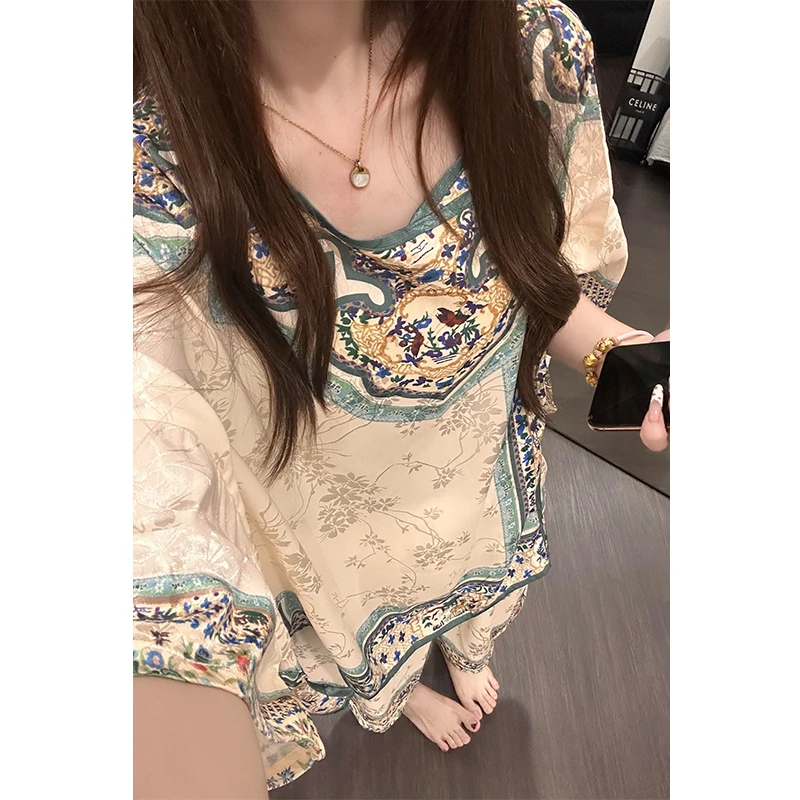 【复古新中式】设计感短袖睡衣夏季新款国风独特别致短裤家居服套装