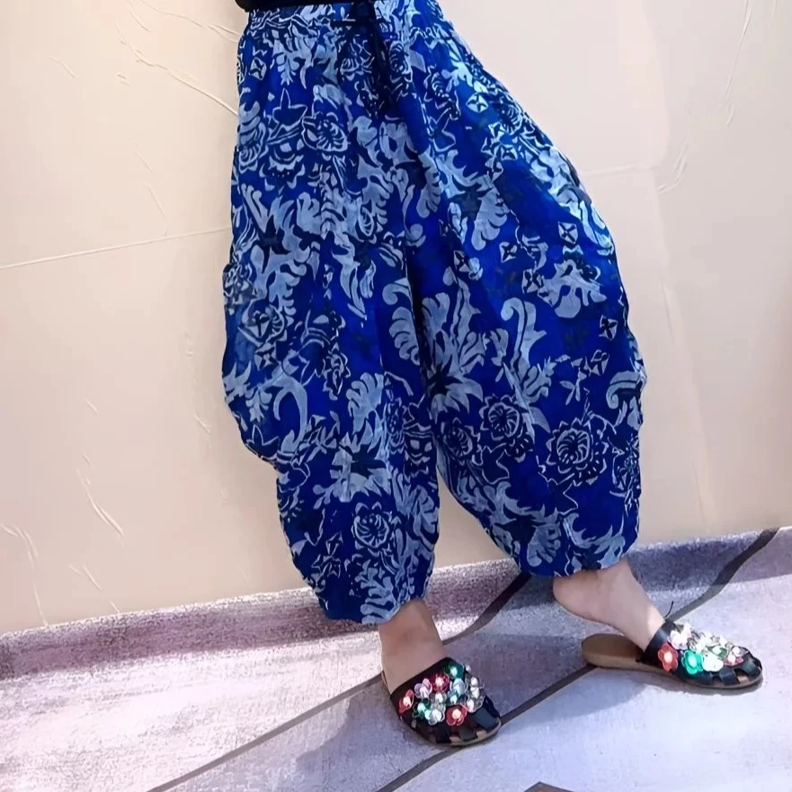 {欧洲站}梦姐同款时尚苎麻长裤