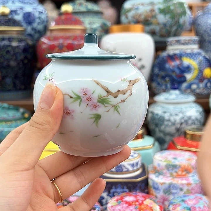 瓷片茶叶罐陶瓷密封罐