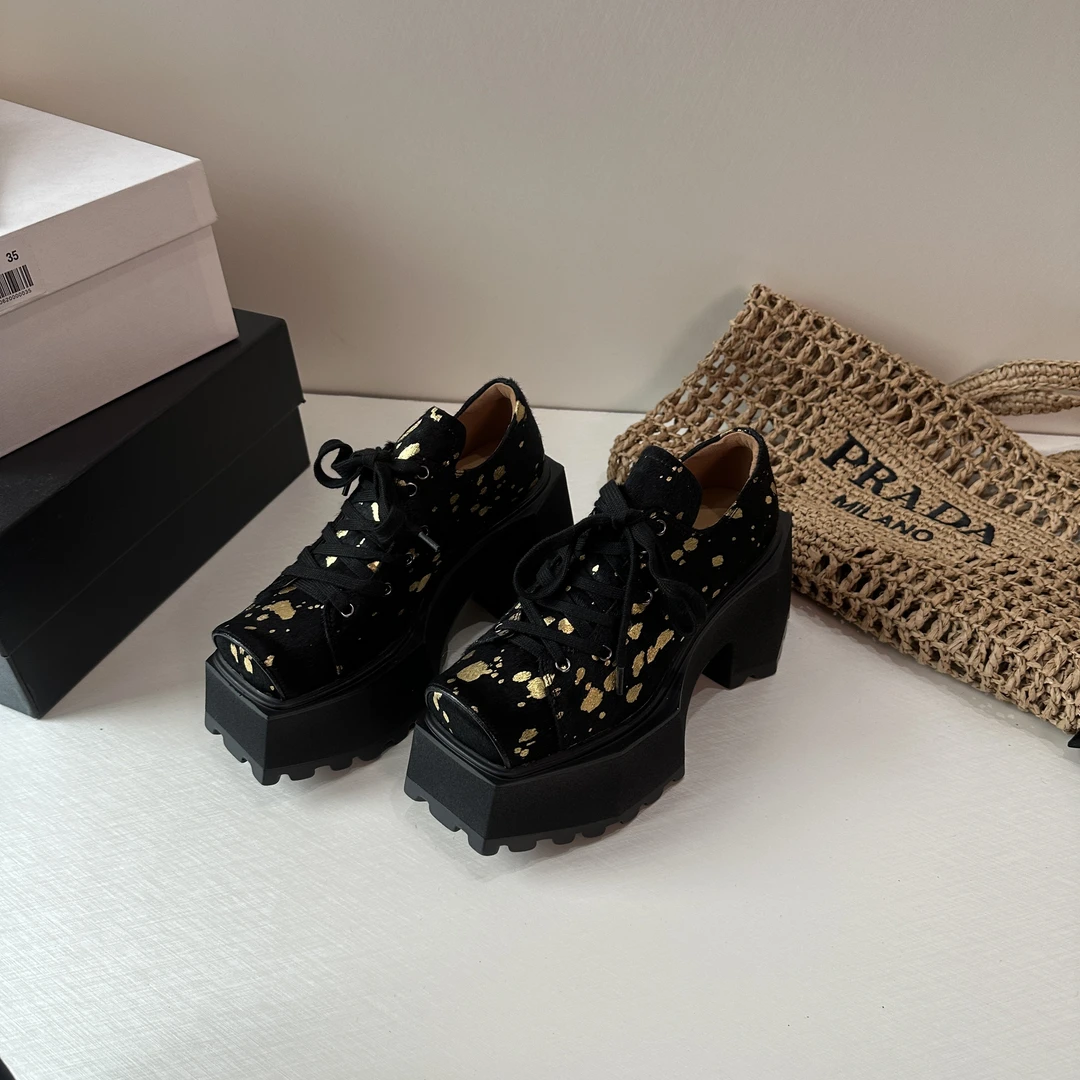 25春款厚底设计感增高9.5cm超轻发泡真皮猪鼻子豹纹女鞋