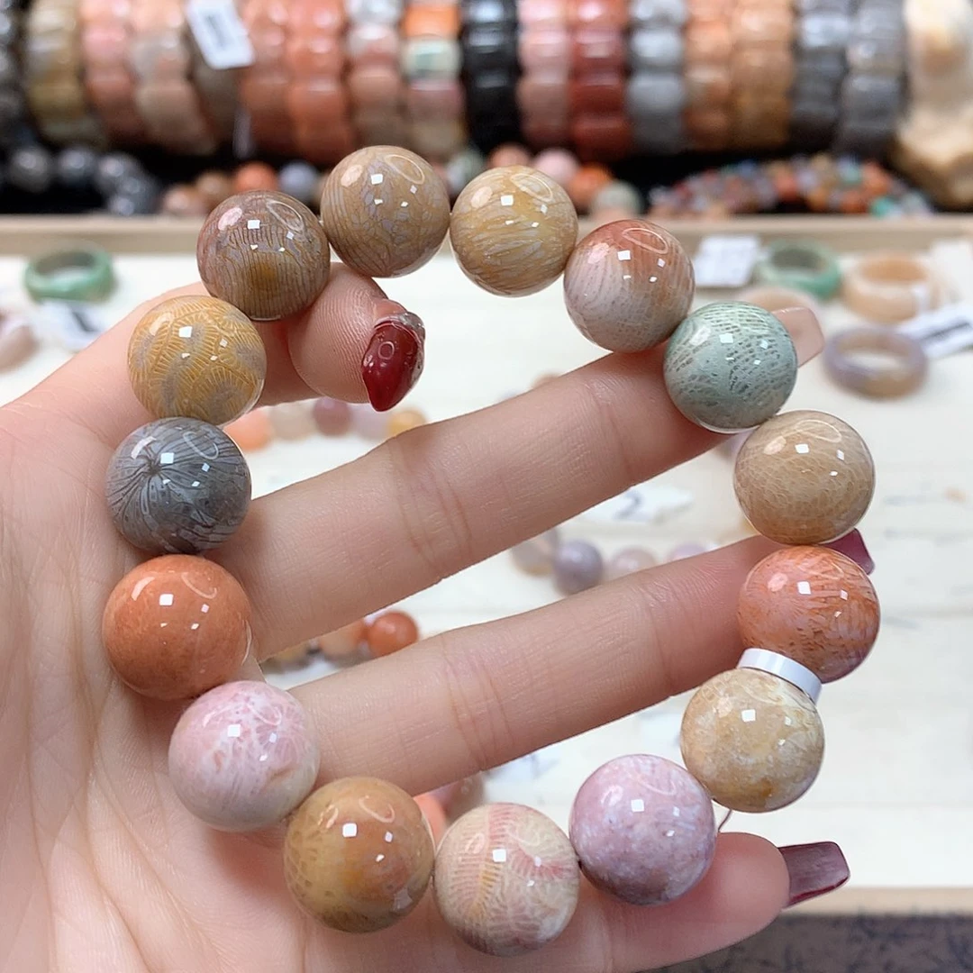 硅化珊瑚（珊瑚玉）手链未镶嵌E****坞578