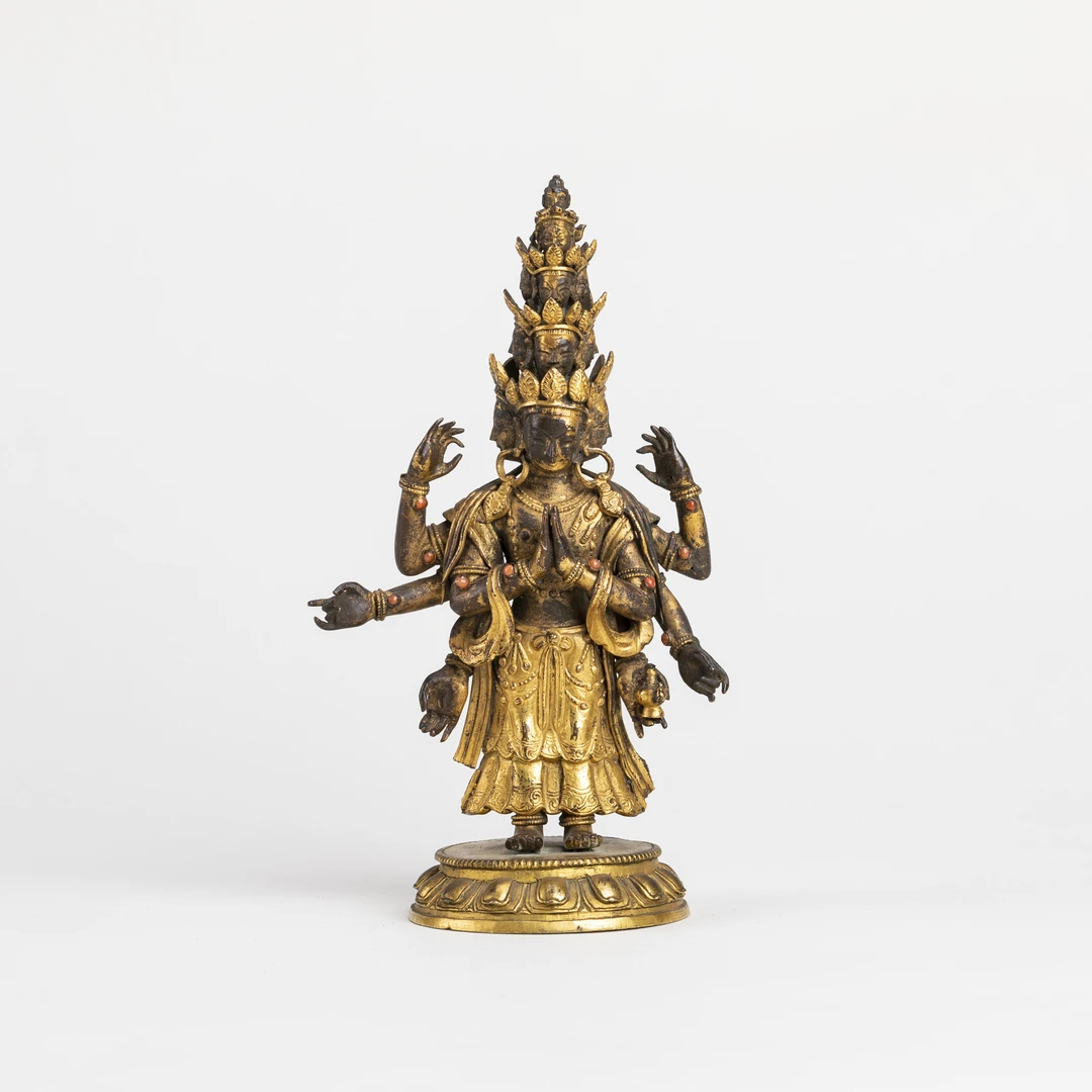 11. 清乾隆 铜鎏金十一面观音立像【博美艺融古董拍卖】