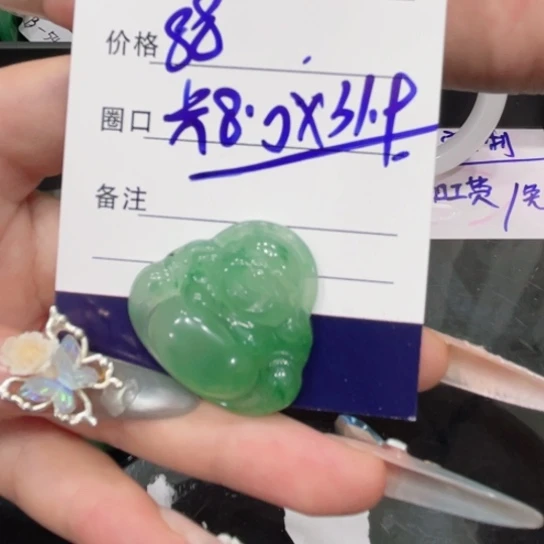 颈饰未镶嵌石英质玉（非洲翠）