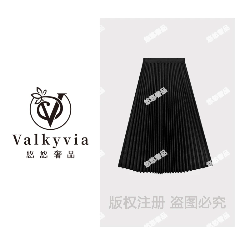 【Valkyvia/悠悠奢品】重工烫钻时尚甜美高腰半身裙Q8231