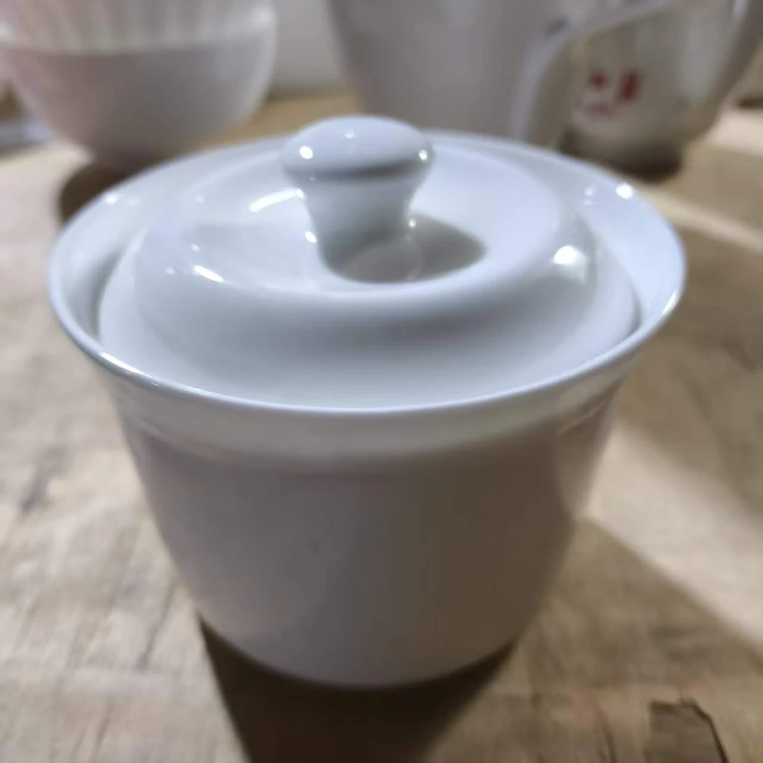 A137】纯白4英寸300ml炖盅2只唐山骨质瓷家用餐具纯白瓷陶瓷纯色