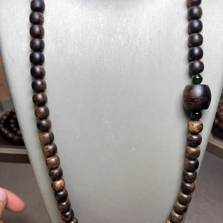 沉香手串越南芽庄紫棋瘤疤6×8设计