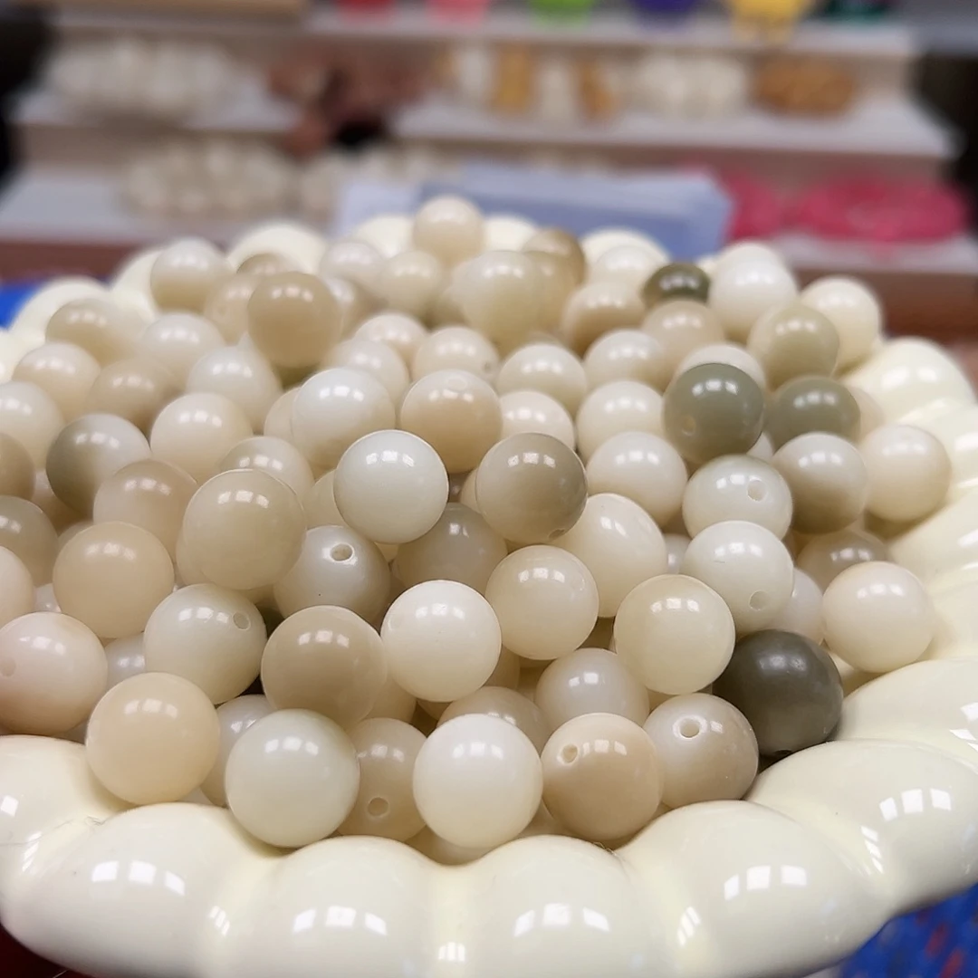 手串菩提根/象牙果卡12绿飘花圆150颗
