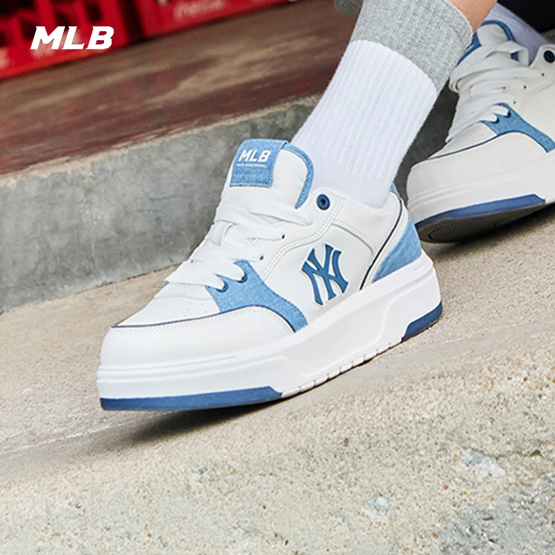 MLB男女鞋情侣板鞋2025新款撞色学长鞋厚底增高休闲鞋潮3ASXD015N