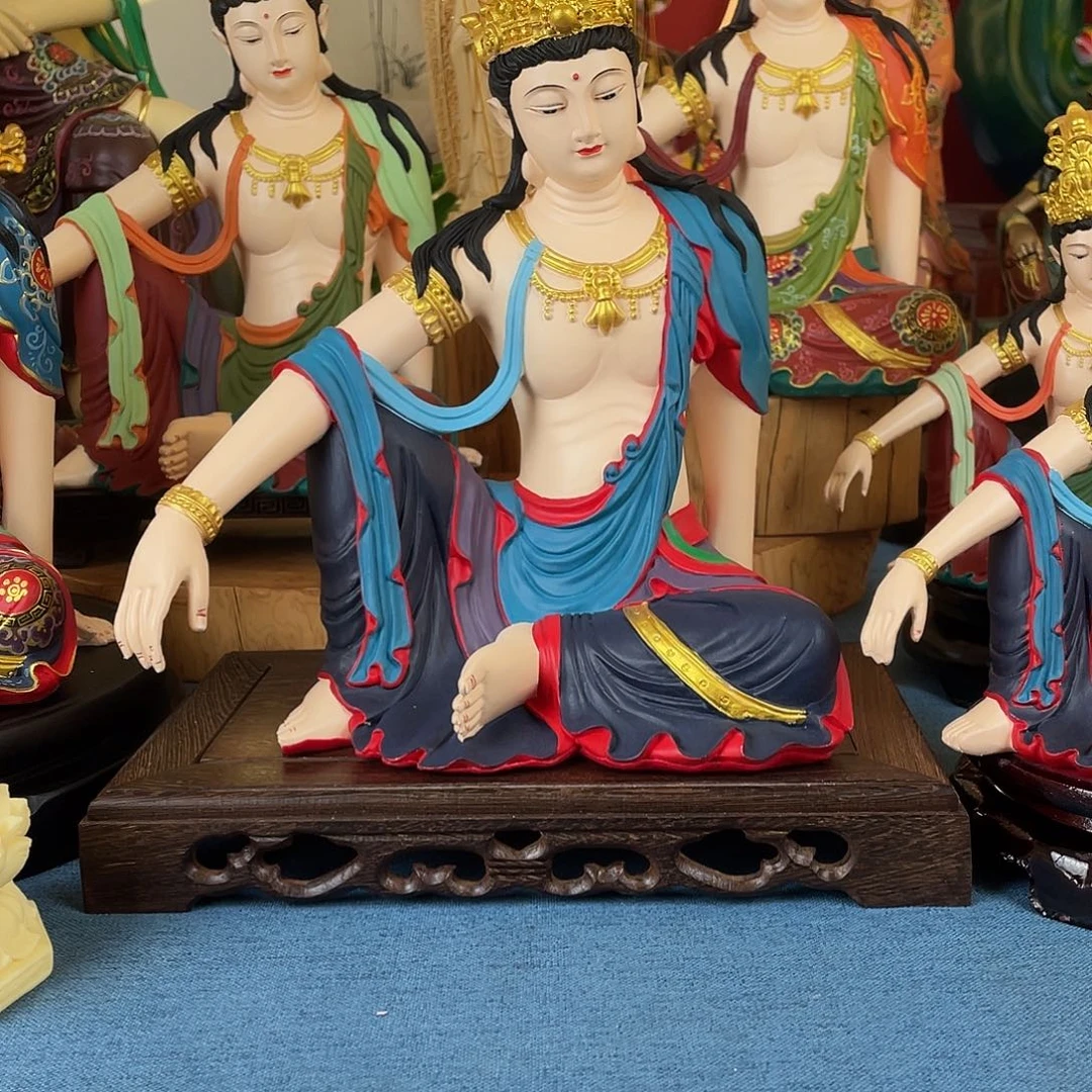 瑺***龍石材自在观音摆件30