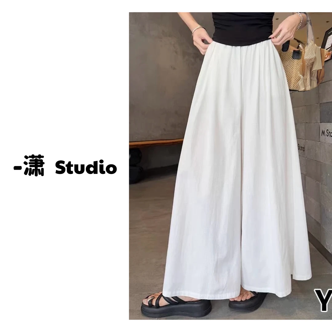 【25夏季系列】阔腿裤夏薄款高腰九分大裤脚松弛感山本裤裙子96068