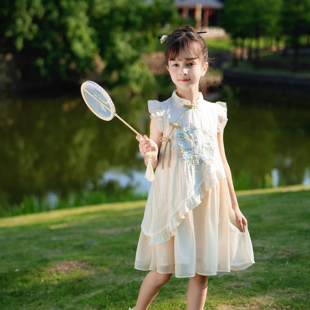 ***青藤旗袍裙夏季新款女童儿童洋气