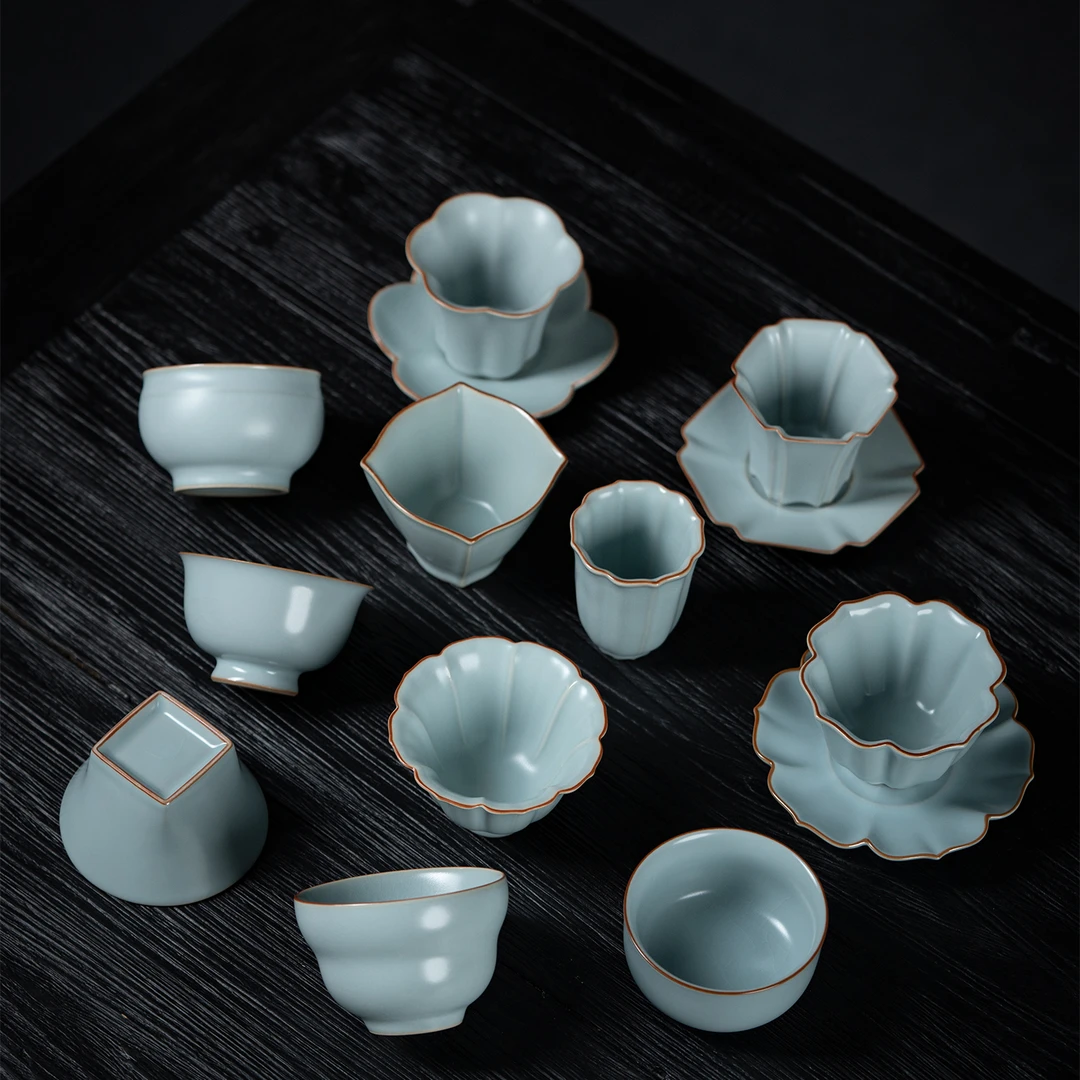 汝窑天青釉泡茶茶道杯子陶瓷冰裂个人专用茶杯泡茶杯茶杯主人杯