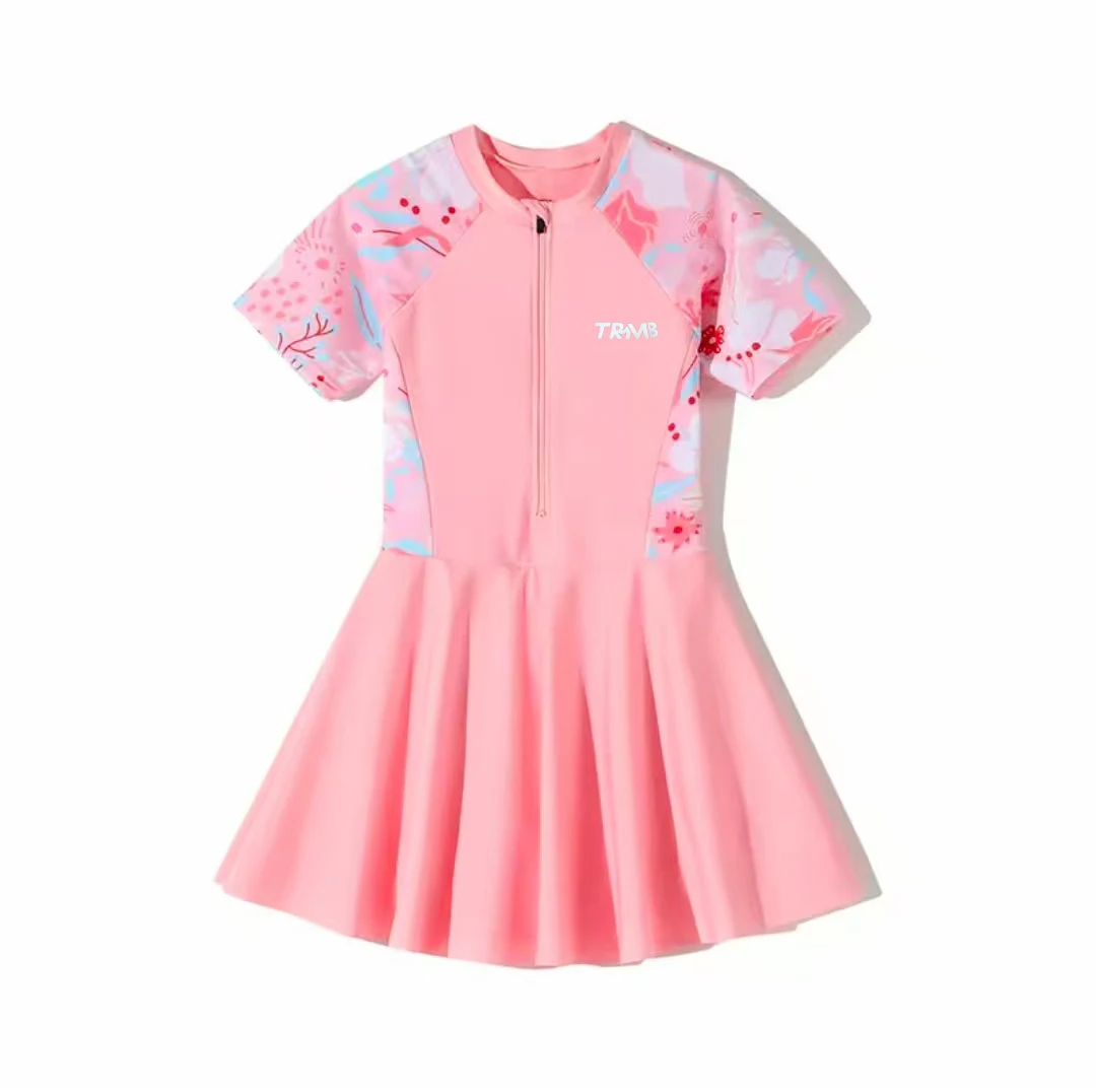 【淘气宝专属】中大童保守宝宝分体泳衣A类裙式时尚公主风儿童泳衣