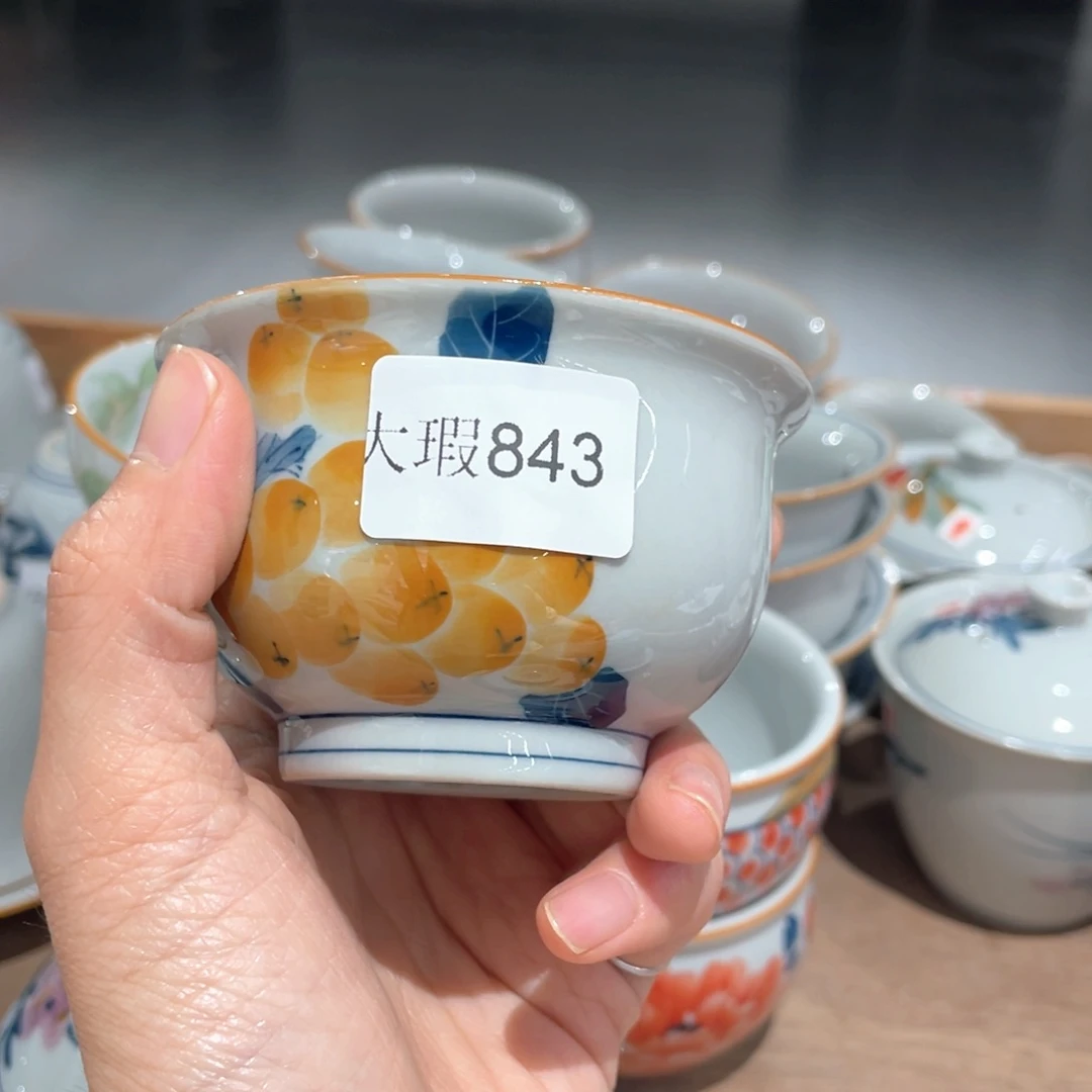 釉下彩纯手绘有瑕