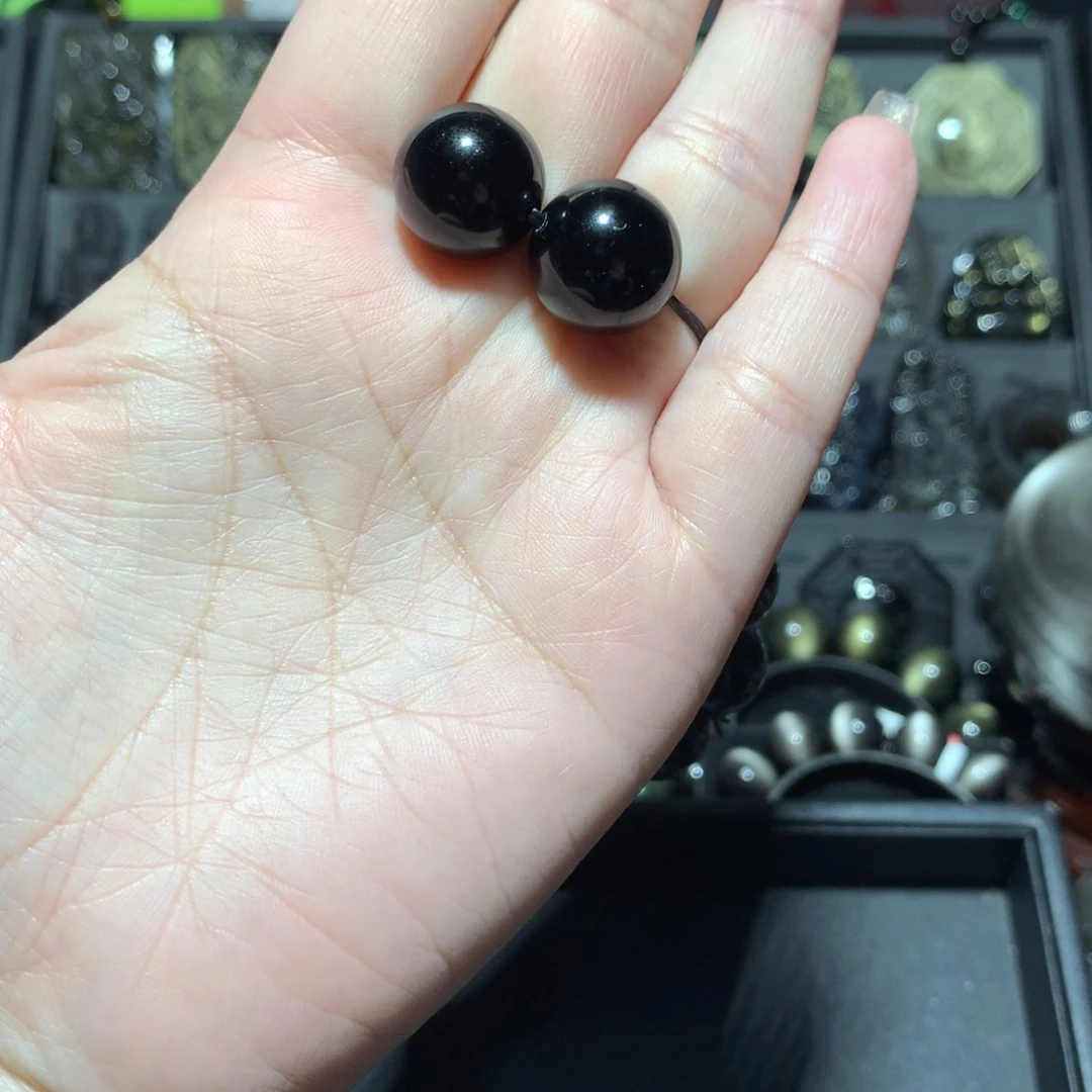 未镶嵌黑曜岩手串ｙ***酱定制不退不换