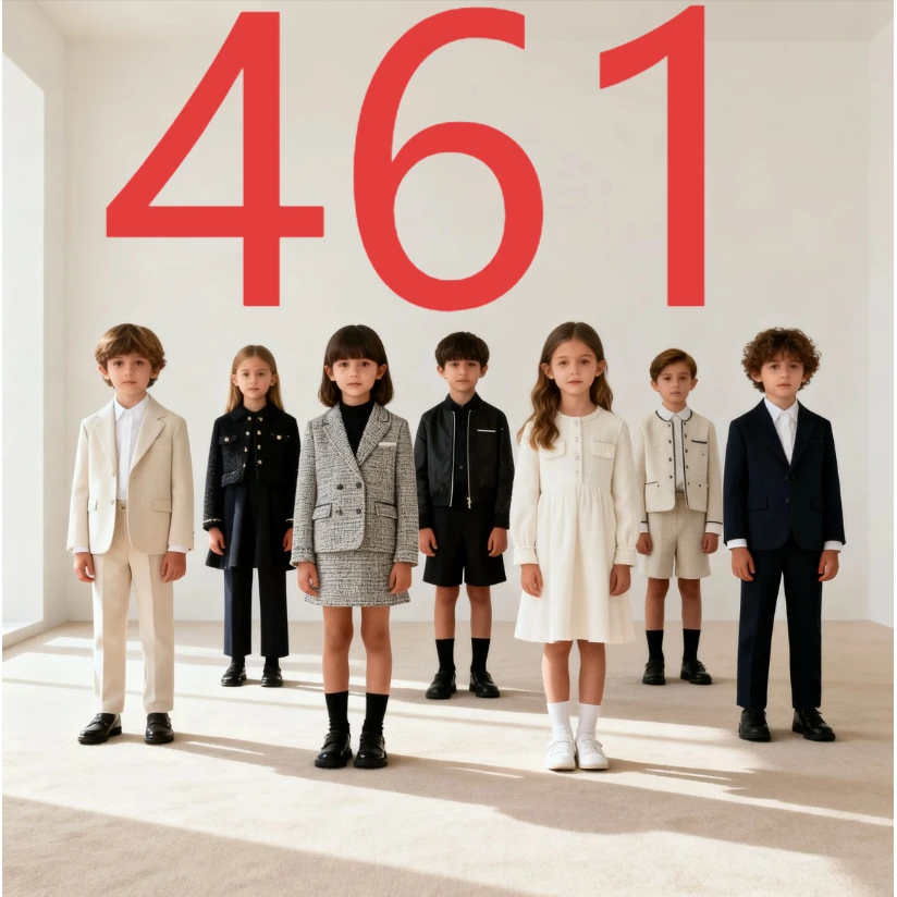 AA 编码461儿童2025童装冬季新款时尚羊羔绒套装YMR4ZZ681