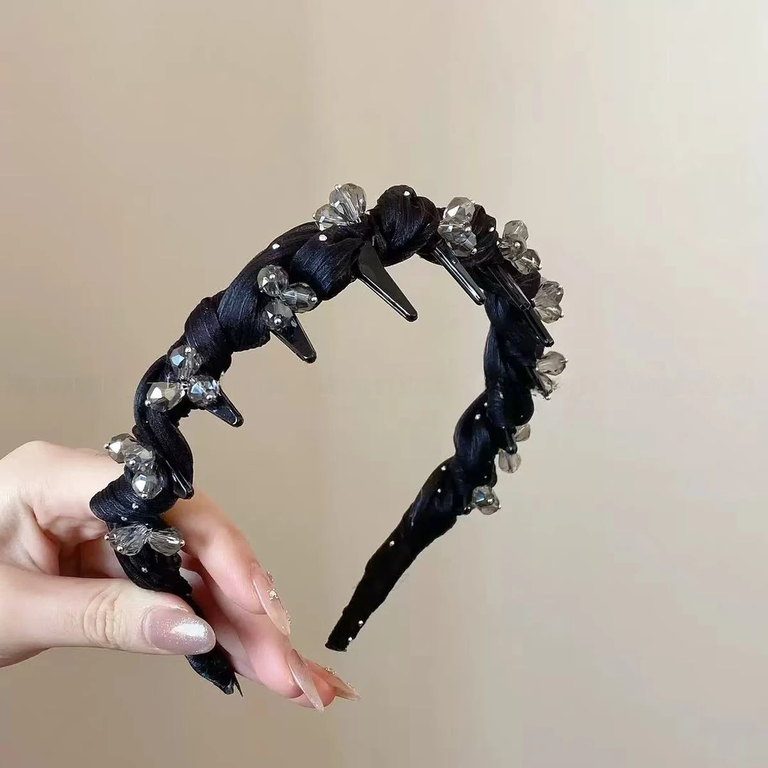 精致2025水钻缠绕发箍四季新款高级感头箍气质高颅顶带齿发卡