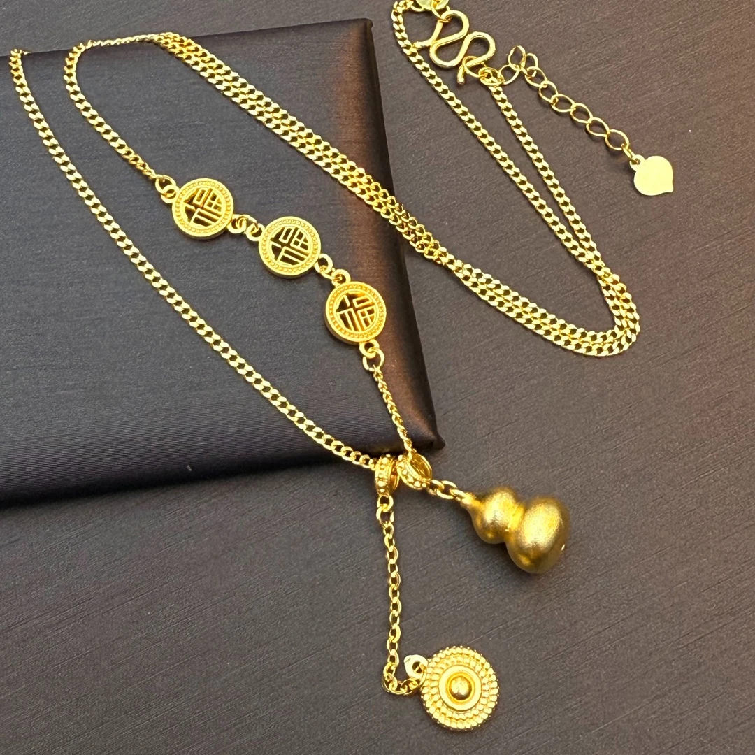 坠链均足银 福字葫芦套链