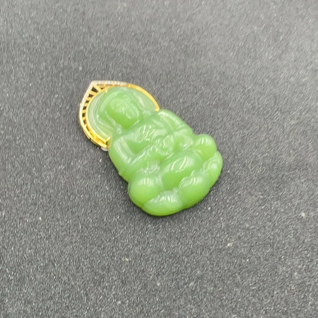 BY0122FSYN标85 和田玉观音挂件