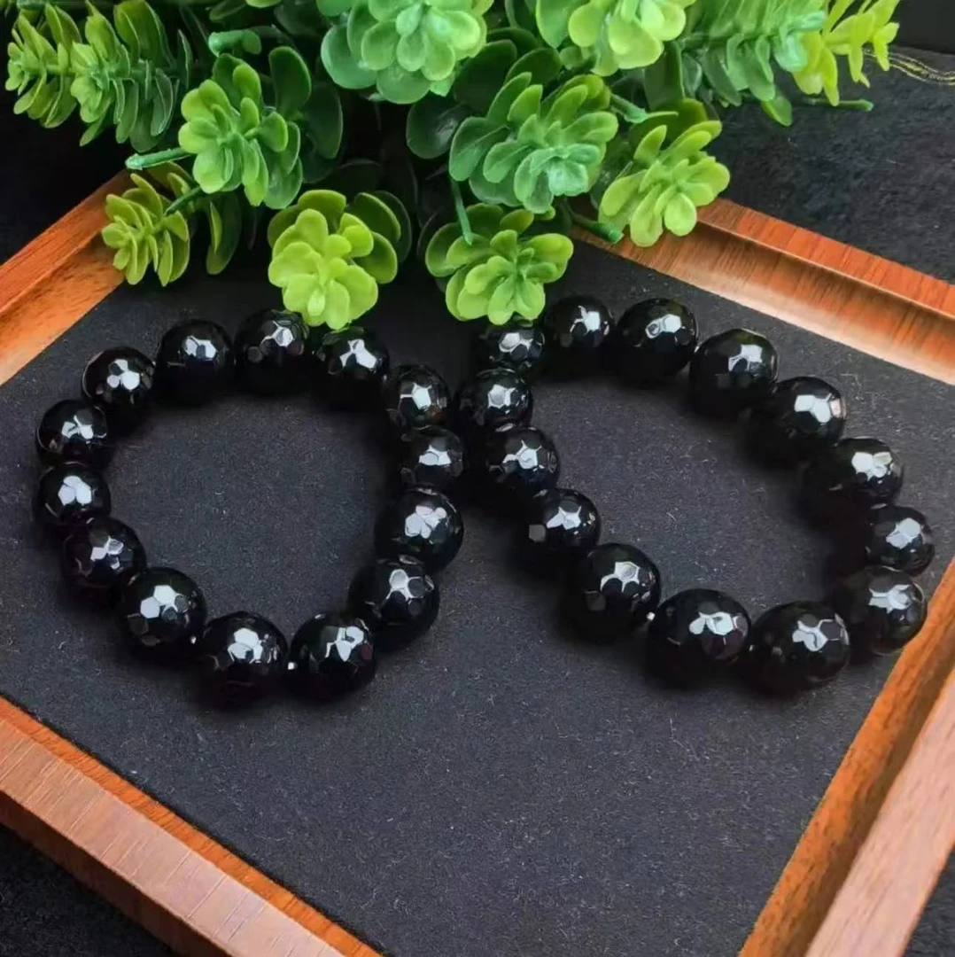 S1270玄青黑苓芝玛瑙黑手串-多样性发货只发一件