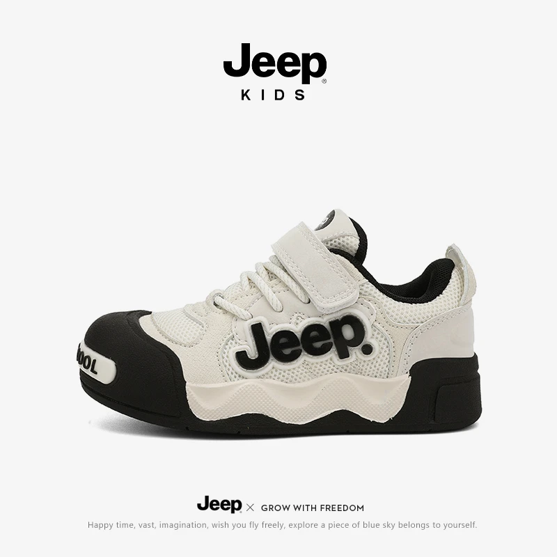 jeep男童透气板鞋夏季防滑软底休闲鞋女童小白鞋中大童网面运动鞋