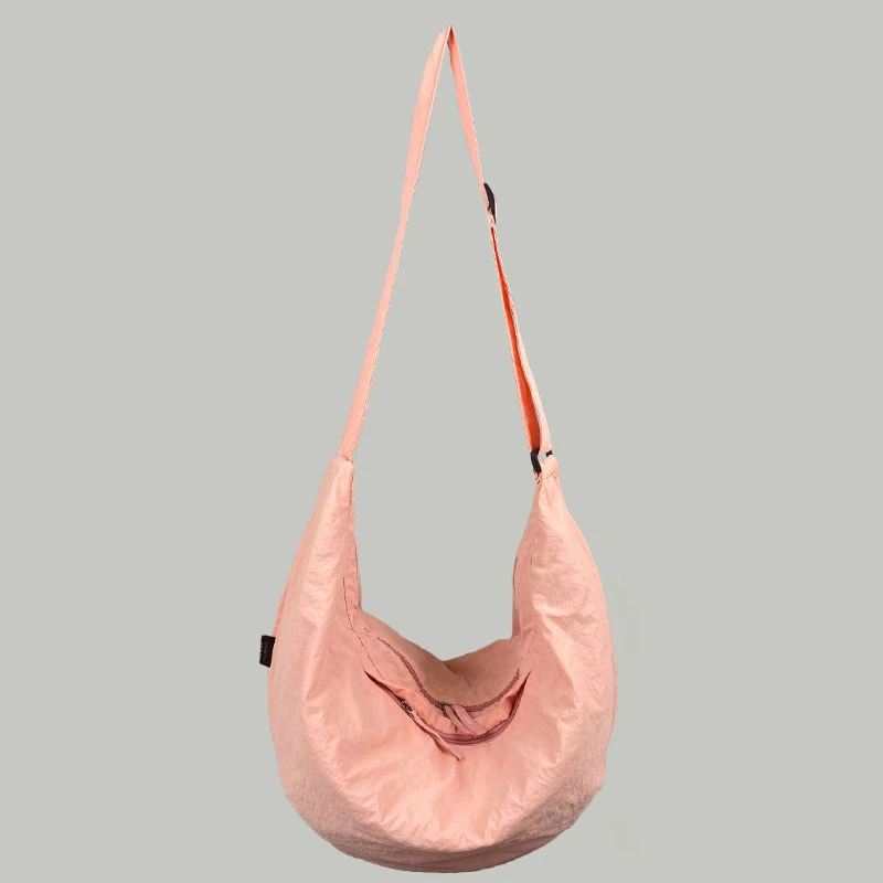 日系尼龙帆布饺子斜挎包包女2025新款大容量上课包休闲简约单肩包