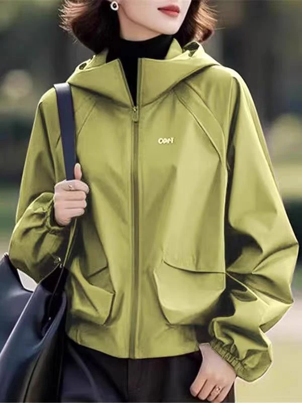 休闲短外套女2025春秋新款休闲紫色风衣夹克外套大码上衣妈妈装