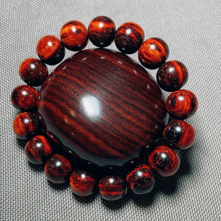 老琴料手串，唐密12✖️13。多星，黑飘红