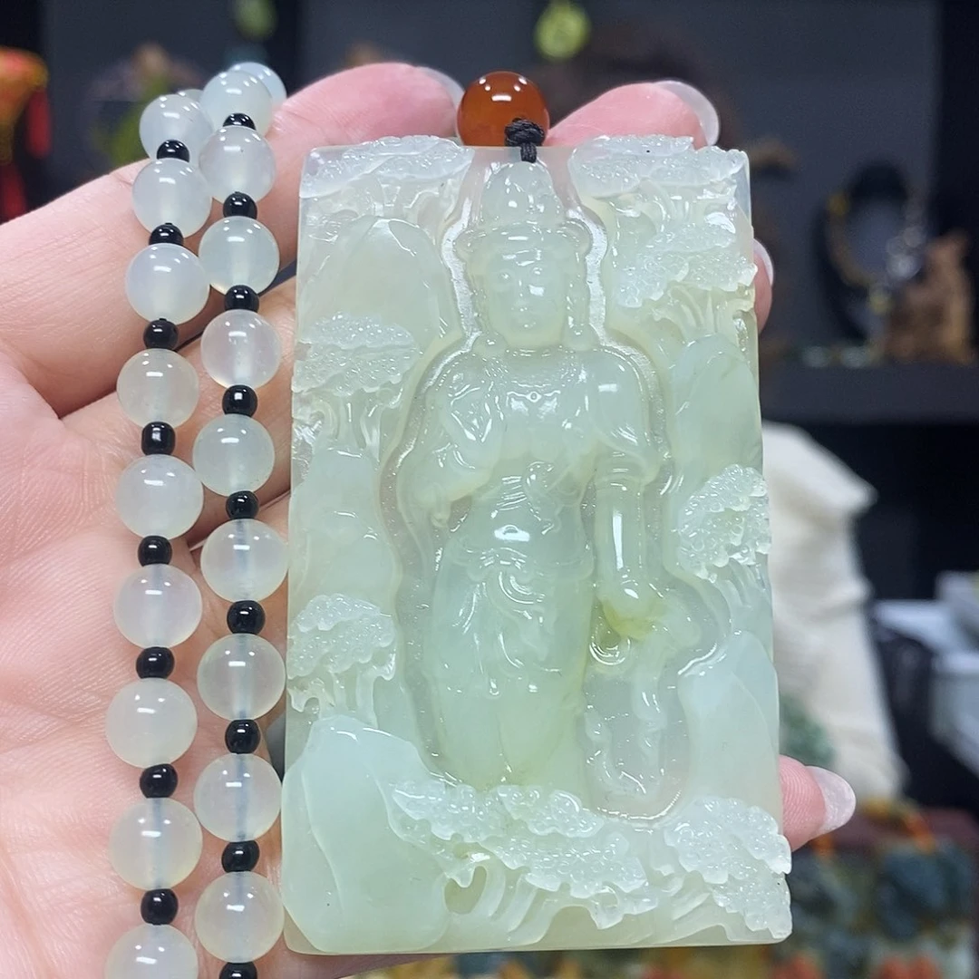 未镶嵌岫玉挂件吊坠项链