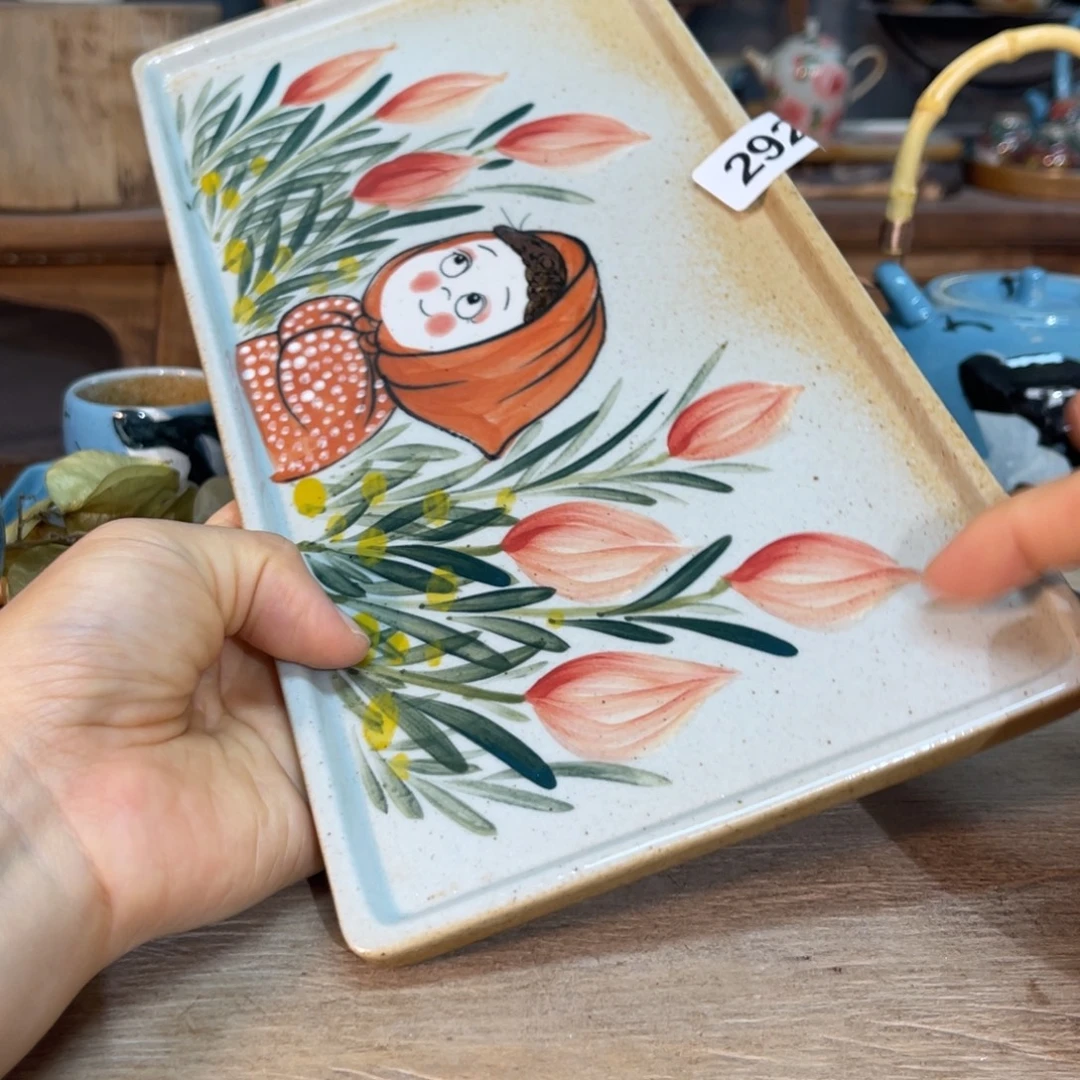 壶素浅陶瓷手工手绘