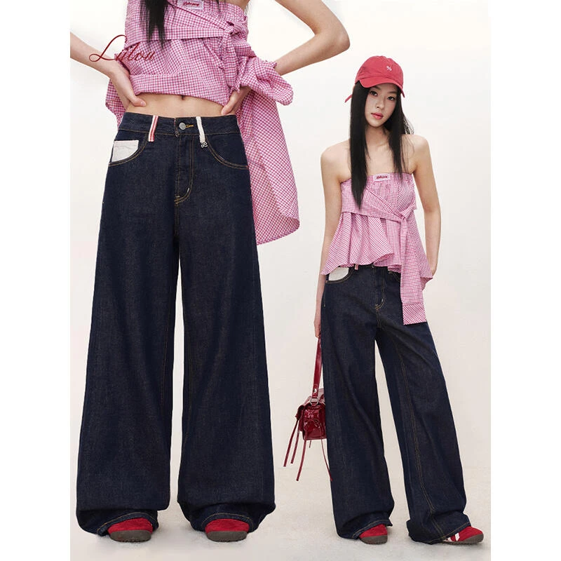 【一斤专属】Liilou 25ss 松弛感 蕾丝腰头 翻折荷叶边休闲直筒裤