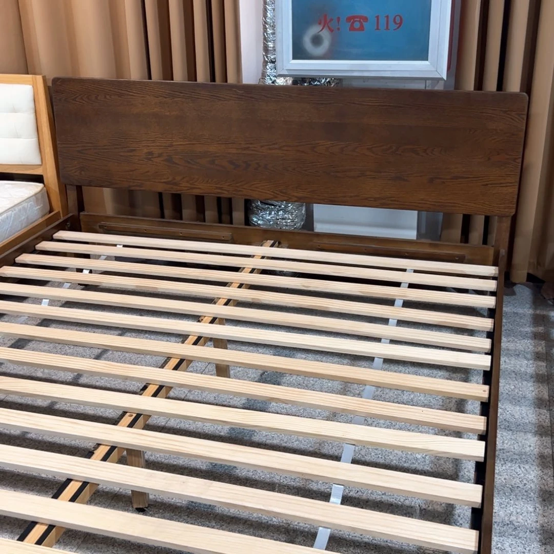 木1.5✖️2米白橡木实木床