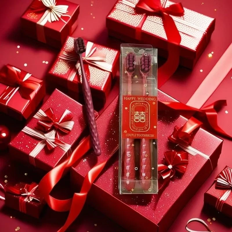 创意婚庆牙刷高颜值结婚牙刷软毛护龈深层清洁超软成人家用婚庆款