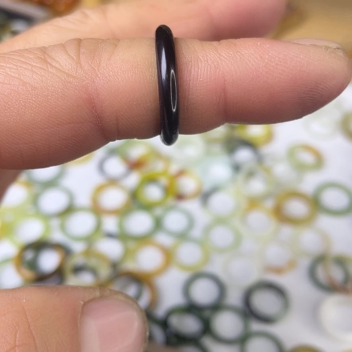 蛇纹石玉合金戒指18.3