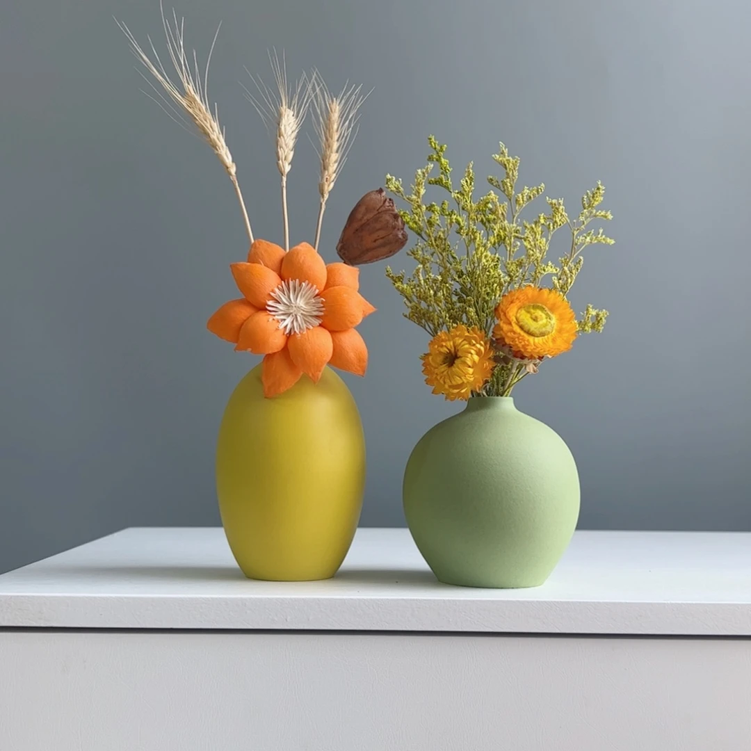 摆件陶瓷小花瓶摆件含花20-30cm