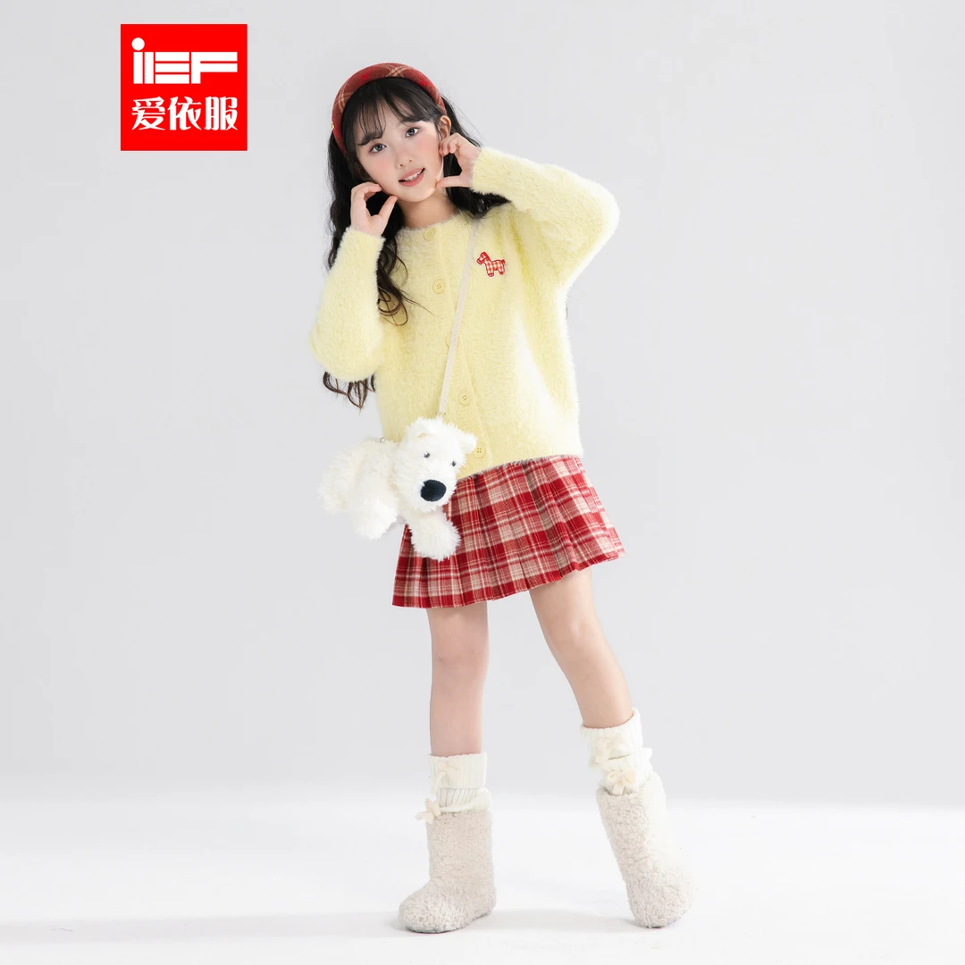 IEF/爱依服女秋冬套头韩版小香风小童千金风冬季针织开衫毛衣