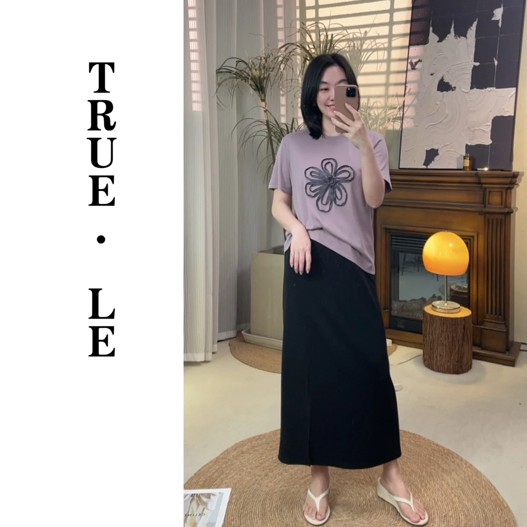 夏款过季 True·Le｜”你若盛开•蝴蝶自来“立体花朵棉上衣3588