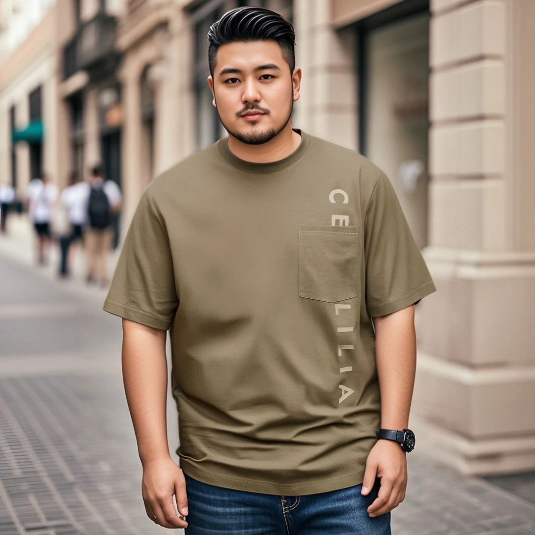圆领废土风短袖T恤常规短袖户外夏季百搭卡其色咖色