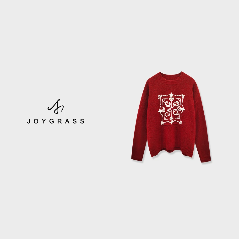 2025早春JOYGRASS(乔伊)宽松设计师秋冬毛衫Z-03786