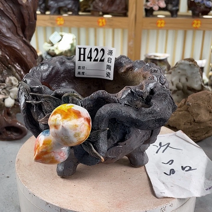 紫砂花盆景德镇陶瓷422