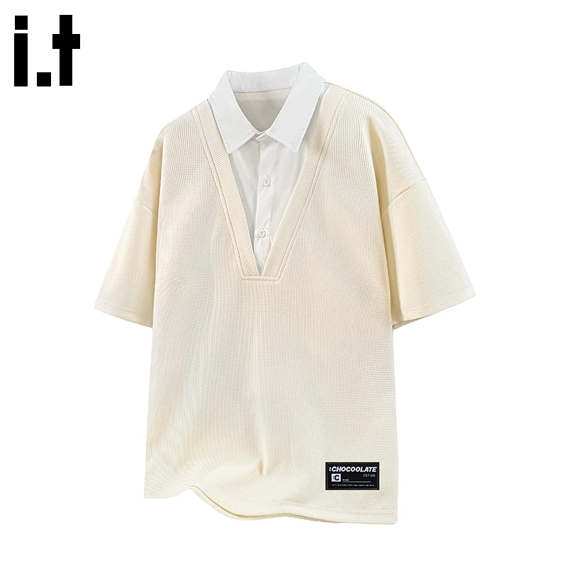 i.t:CHOCOOLATE男士百搭休闲polo衫2025夏季新款宽松透气时尚短袖