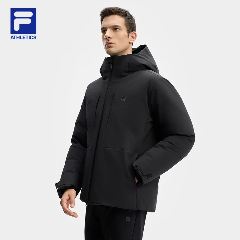 FILA斐乐休闲防泼水高蓬松连帽防风保暖秋冬羽绒服男A11M441909F