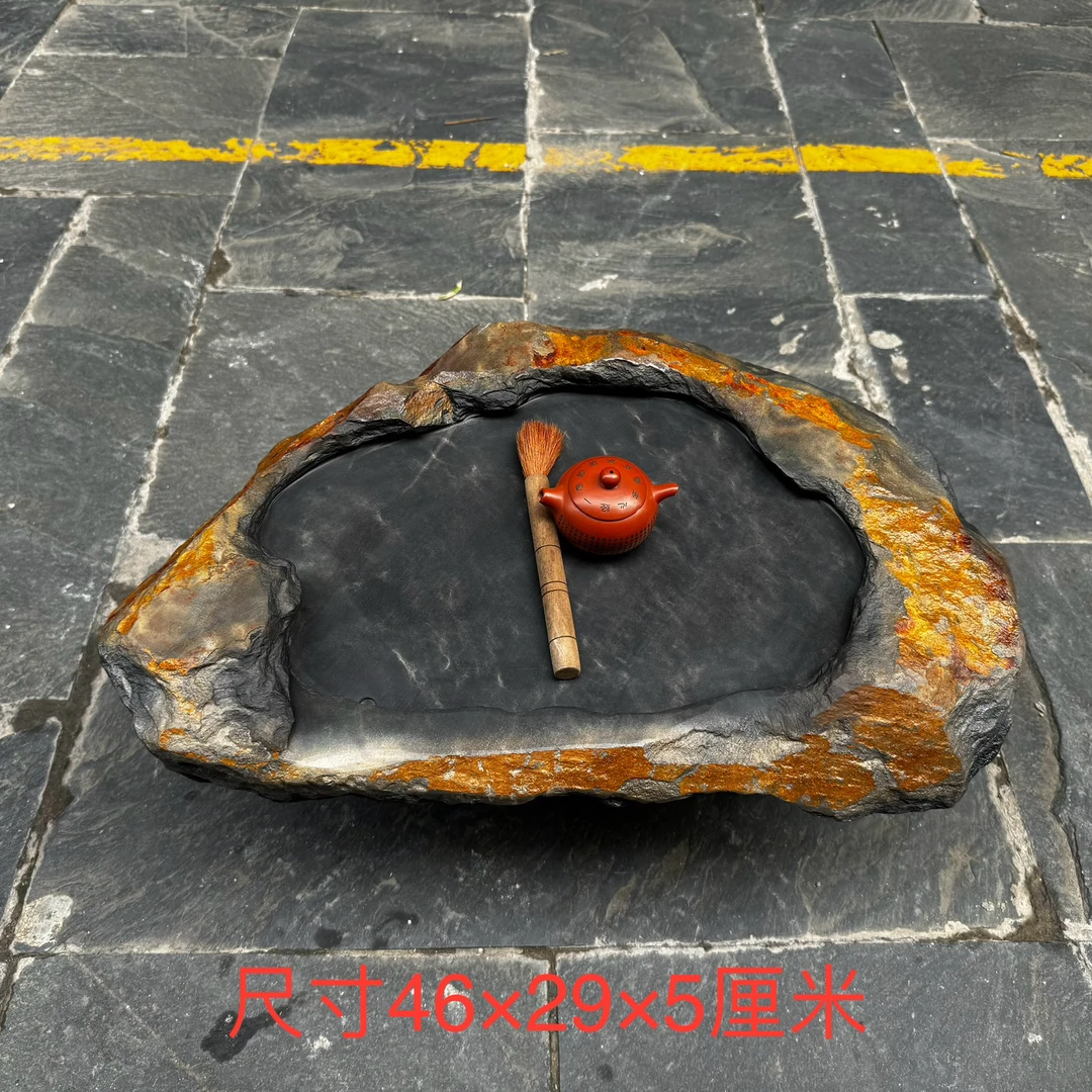 肇庆端砚石茶盘茶席绿端紫端茶海茶台创意功夫茶几茶具端雅优美