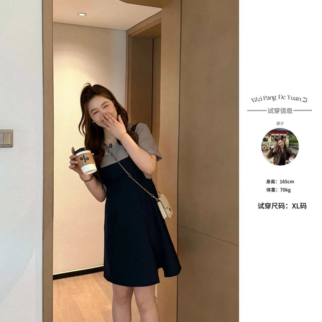 楠序【减龄日记】微胖女装 2025年夏装休闲假两件显瘦连衣裙YZ36521